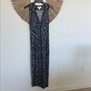 Motherhood Navy and White Geometric Maxi Dress